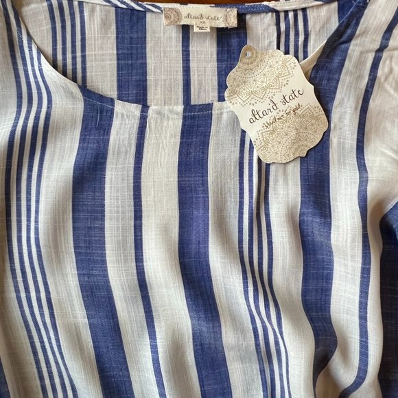 Altar'd State Long Sleeve Striped Tie-Hem Blouse Size XS - Picture 4 of 8